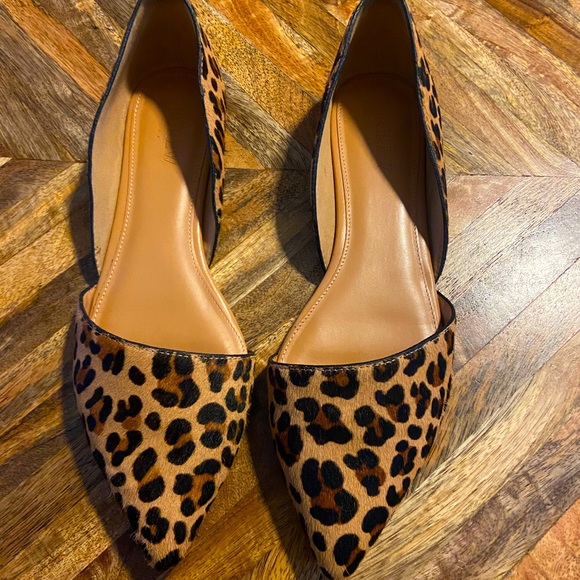 J. Crew Shoes - J.Crew Leopard Print Calf Hair D’Orsay Flats 9